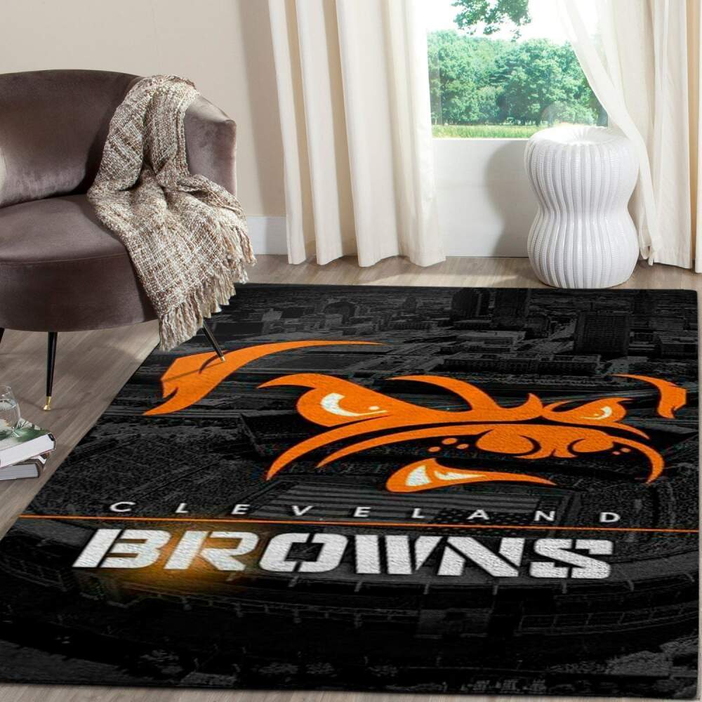 Cleveland Browns Area Rug Nfl Football Team Logo V1762 | Home Decor Easily