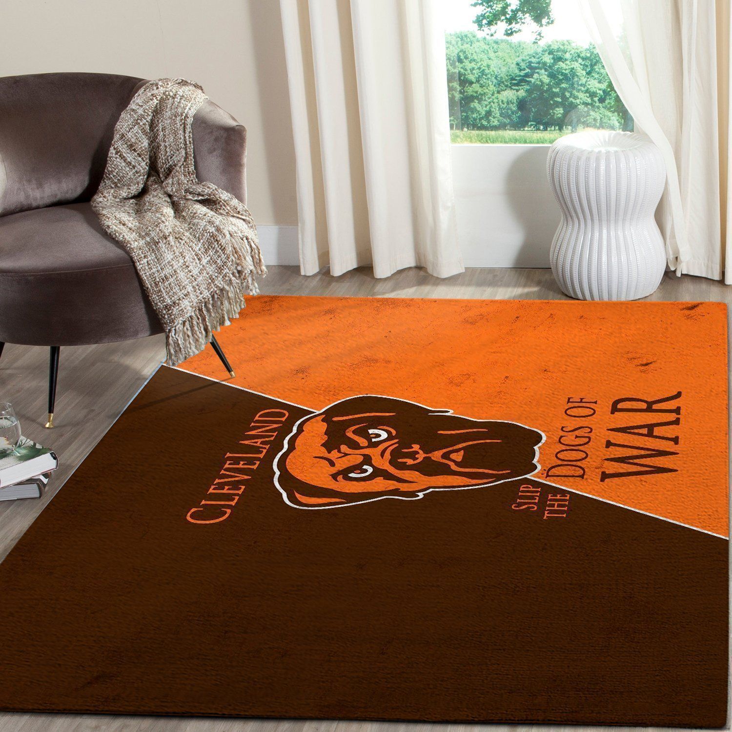 Cleveland Browns Area Rug Nfl Football Team Logo V1768  Chussin | Home Decor Easily