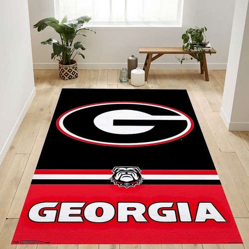 Collegiate University Of Georgia Bulldogs Logo Area Rug For Gift Livin | Home Decor Easily