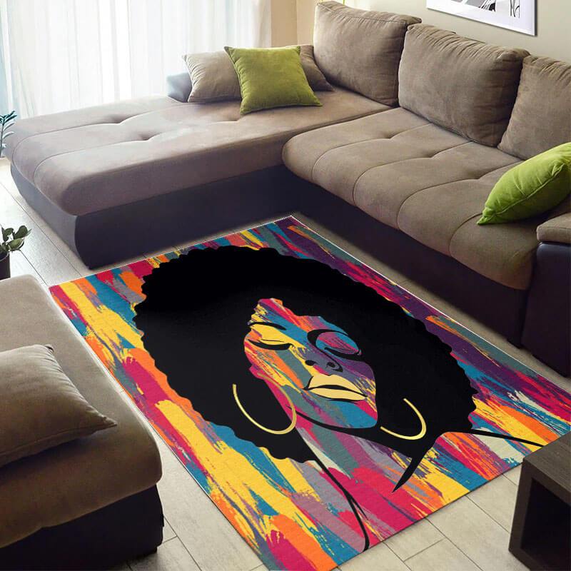 Cool African Fancy American Black Art Melanin Woman Design Floor Style Rug -  Chussin | Home Decor Easily