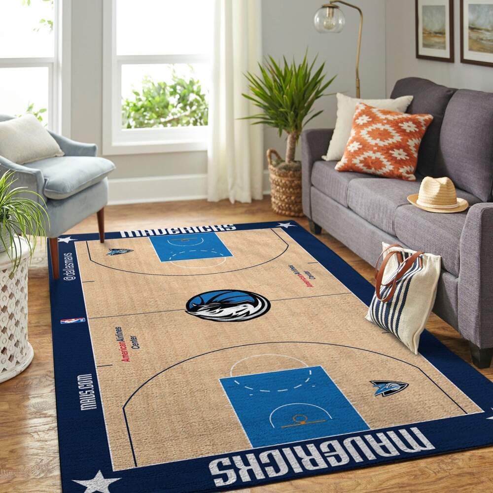 Dallas Mavericks Court Area Rug Nba Basketball Team Logo Chussin | Home Decor Easily