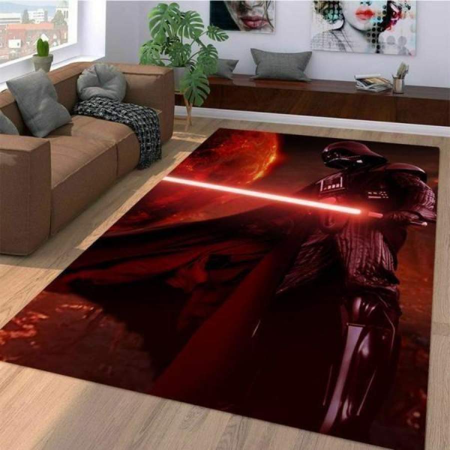 Darth Vader Light Saber Star Wars Area Rug Movie Ofd 2911  Chussin | Home Decor Easily