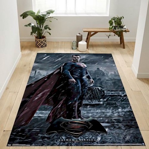 Dc Comics Movie Batman V Superman Superman Rug Area Rug  Chussin | Home Decor Easily