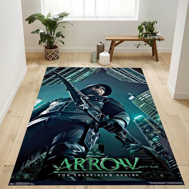 Dc Comics Tv Arrow Key Art Area Rug Bed Room Regtangle  Chussin | Home Decor Easily