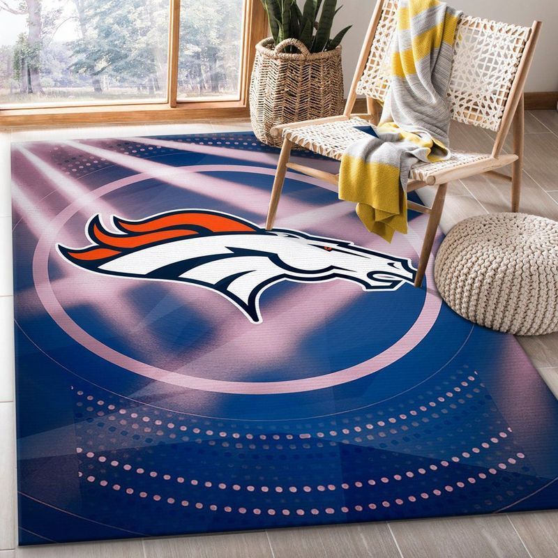 Denver Broncos Nfl 10 Area Rug Bed Room Regtangle  Chussin | Home Decor Easily