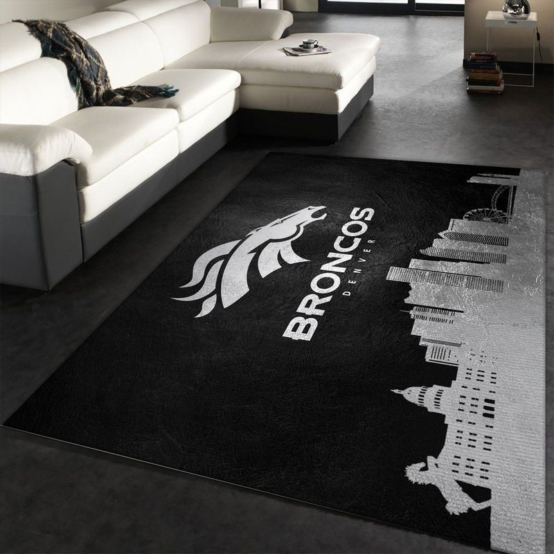 Denver Broncos Nfl 34 Area Rug Bed Room Regtangle  Chussin | Home Decor Easily