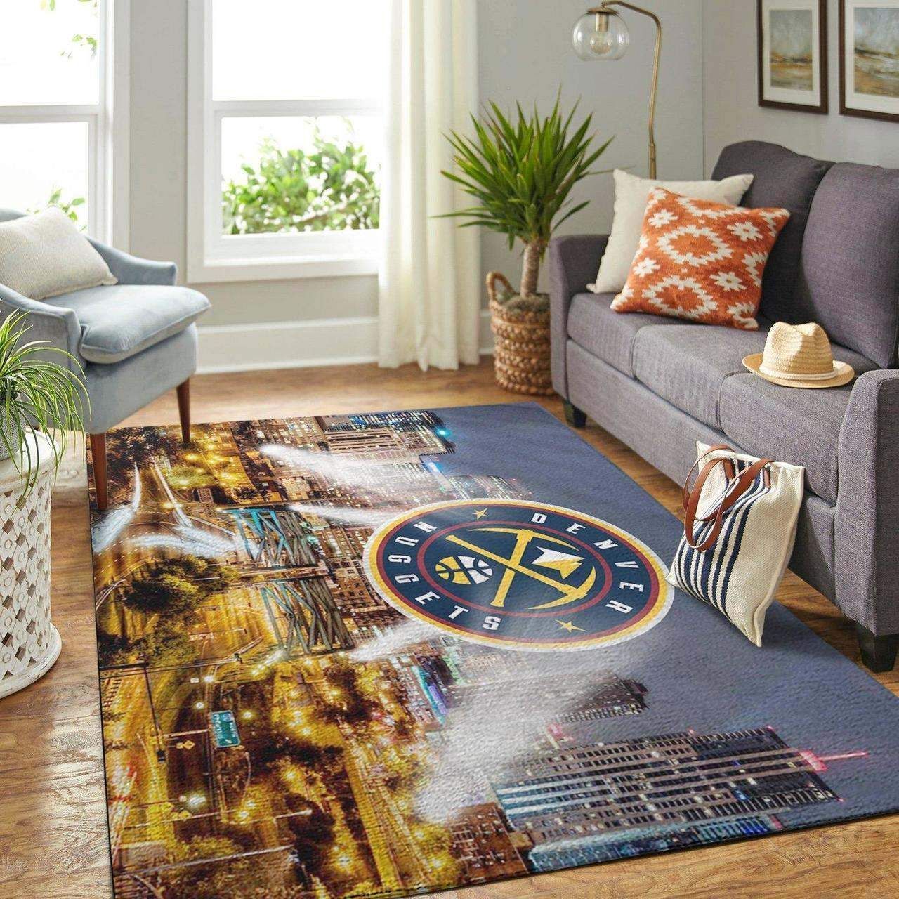 Denver Nuggets Nba Area Christmas Gift Rug Regtangle V8344  Chussin | Home Decor Easily