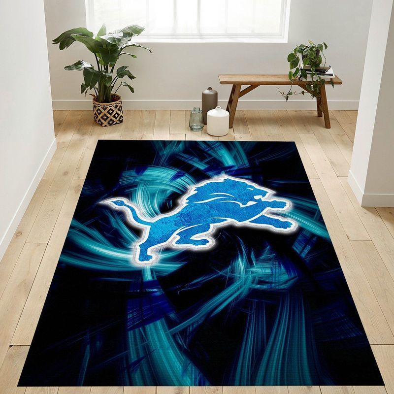 Detroit Lions Football Nfl 11 Area Rug Bed Room Regtangle Chussin | Home Decor Easily