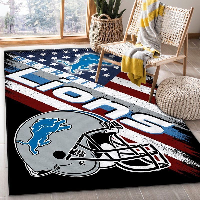 Detroit Lions Football Nfl 12 Area Rug Bed Room Regtangle | Home Decor Easily