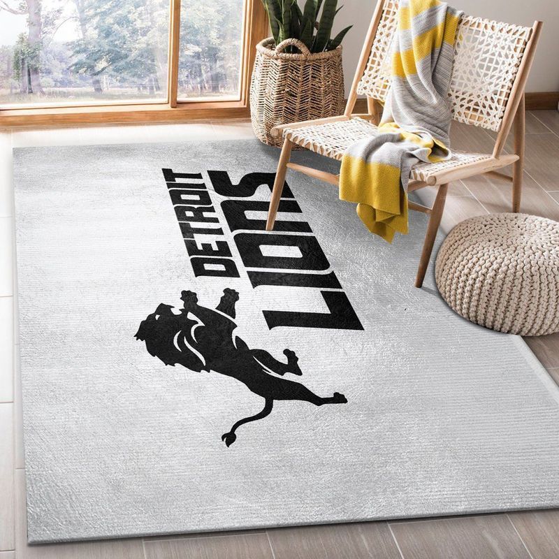Detroit Lions Football Nfl 20 Area Rug Bed Room Regtangle Chussin | Home Decor Easily