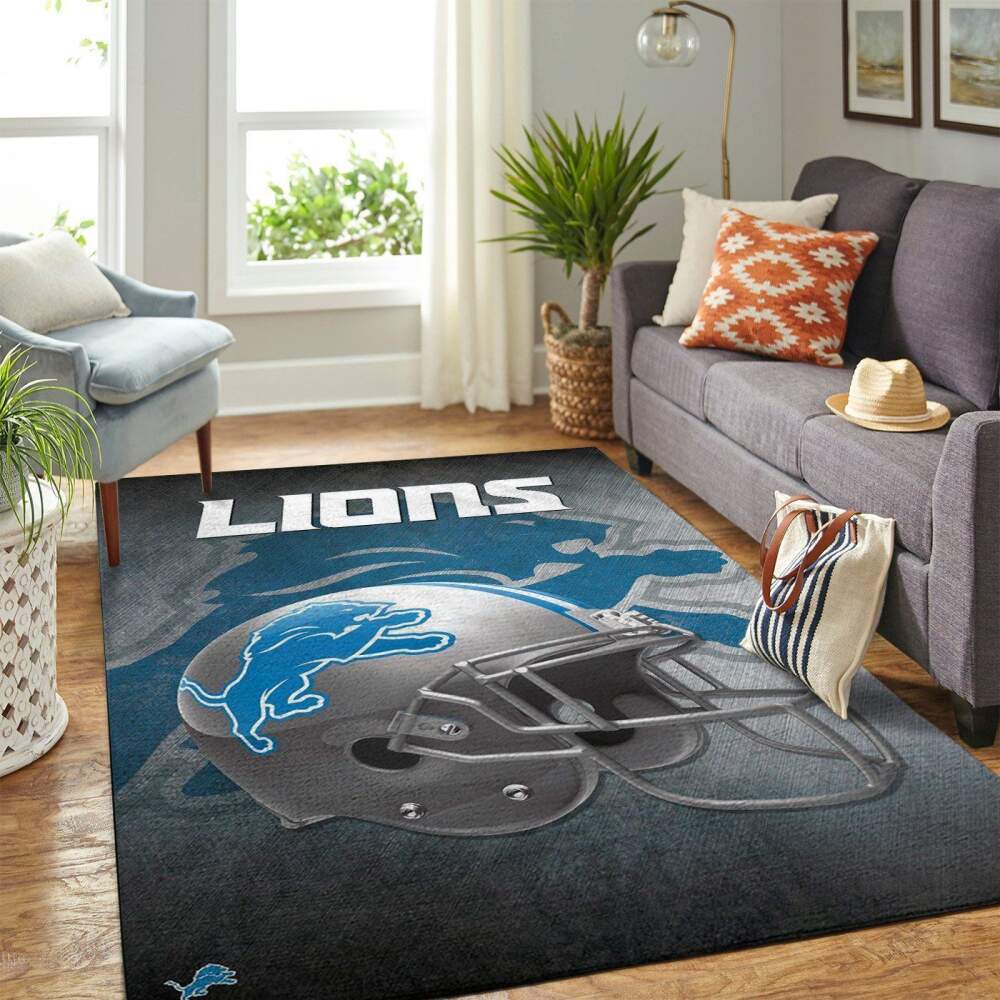 Detroit Lions Nfl Area Rugs Team Helmet Sports Chussin | Home Decor Easily