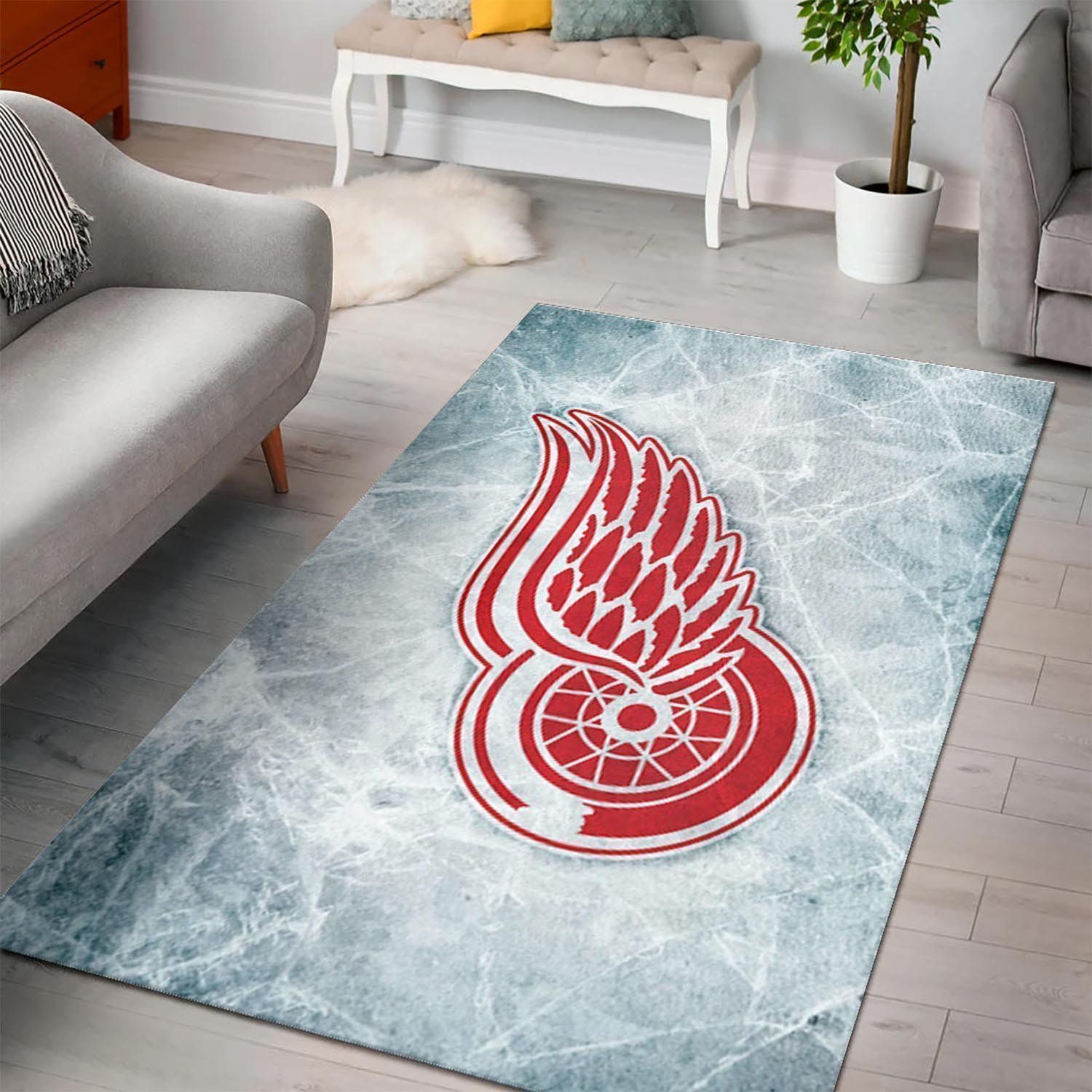 Detroit Red Wings Area Nhl Hockey Team Logo 20022116 Rug Regtangle Chussin | Home Decor Easily