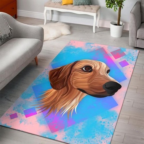 Dog Illustration Rug Us Gift Area Rug  Chussin | Home Decor Easily