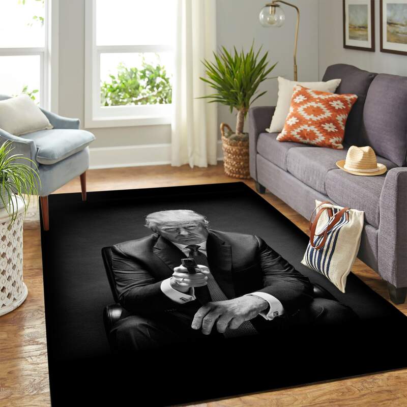 Donal Trump With Gun Carpet Floor Area Rug - Chussin | Home Decor Easily