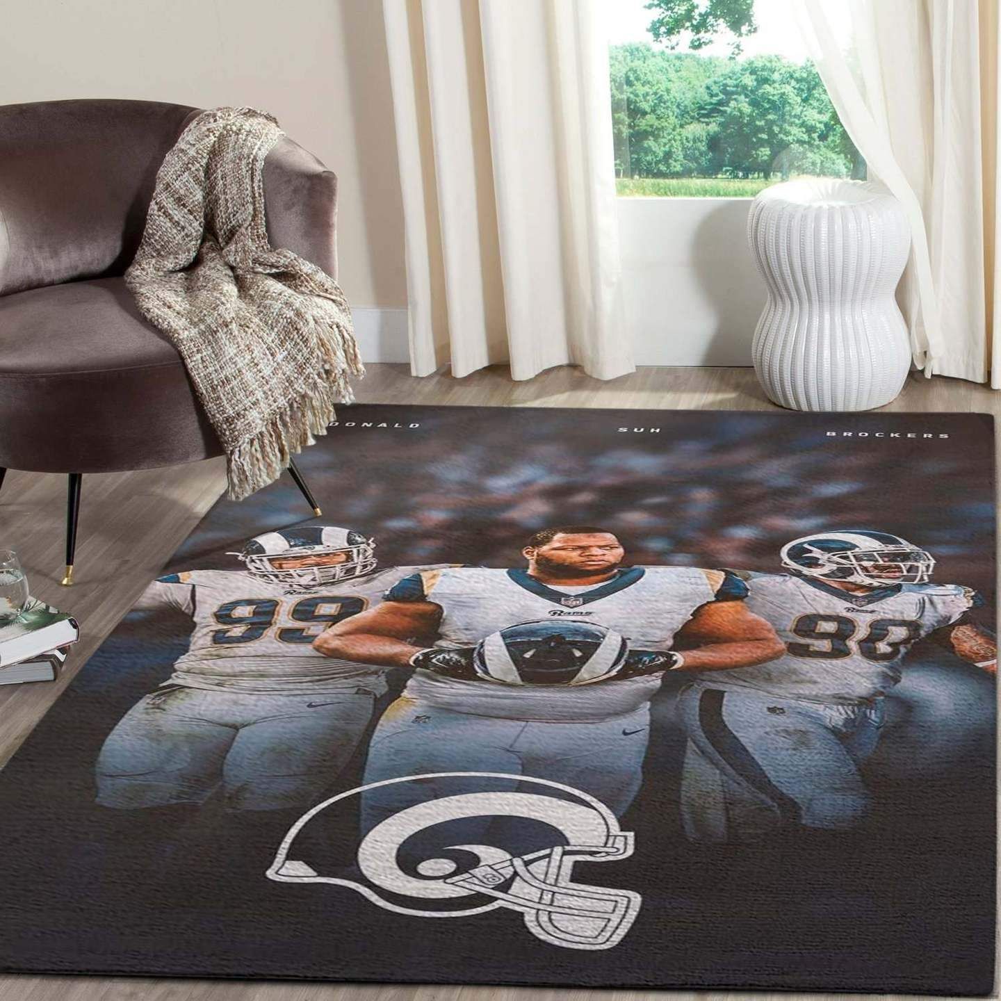 Donald Sul Brockers Los Angeles Rams Area Rug Football  Chussin | Home Decor Easily