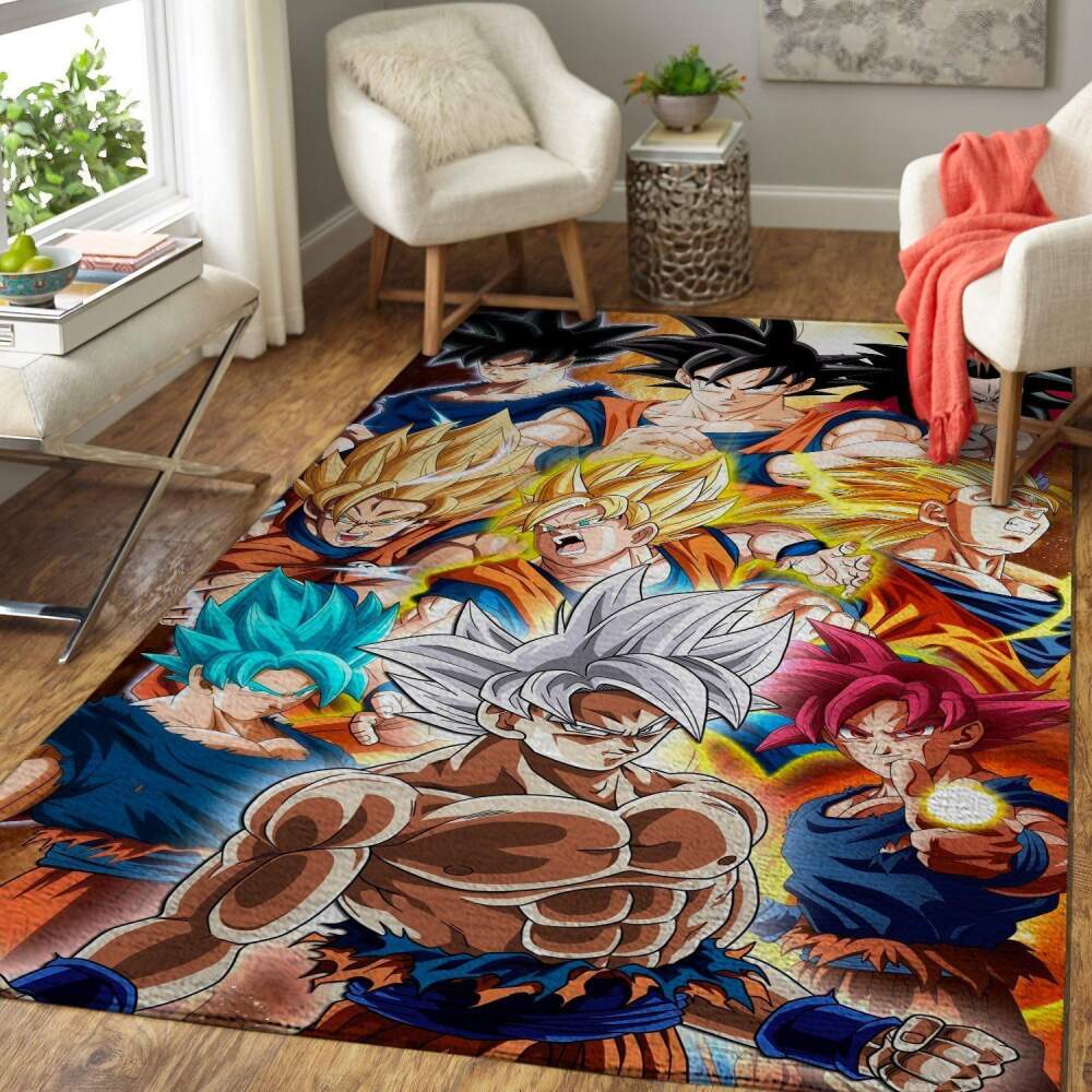 Dragon Ball Area Rug Son Goku Movie Chussin | Home Decor Easily