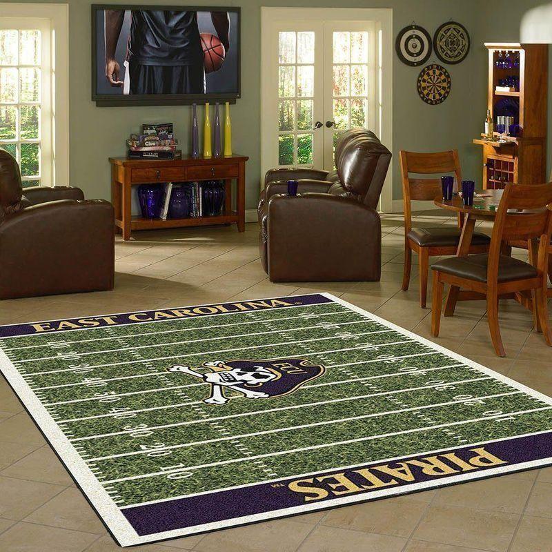 East Carolina Pirates Field Area Rug Football Team Logo Chussin | Home Decor Easily