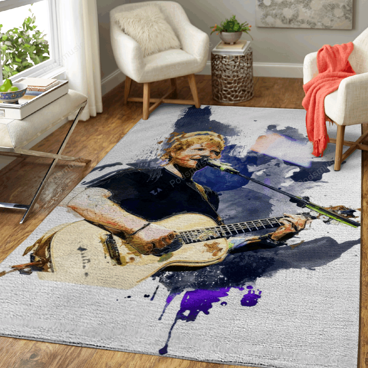 Ed Sheeran Abstract Art Music Art For Fans Area Rug Regtangle  Chussin | Home Decor Easily