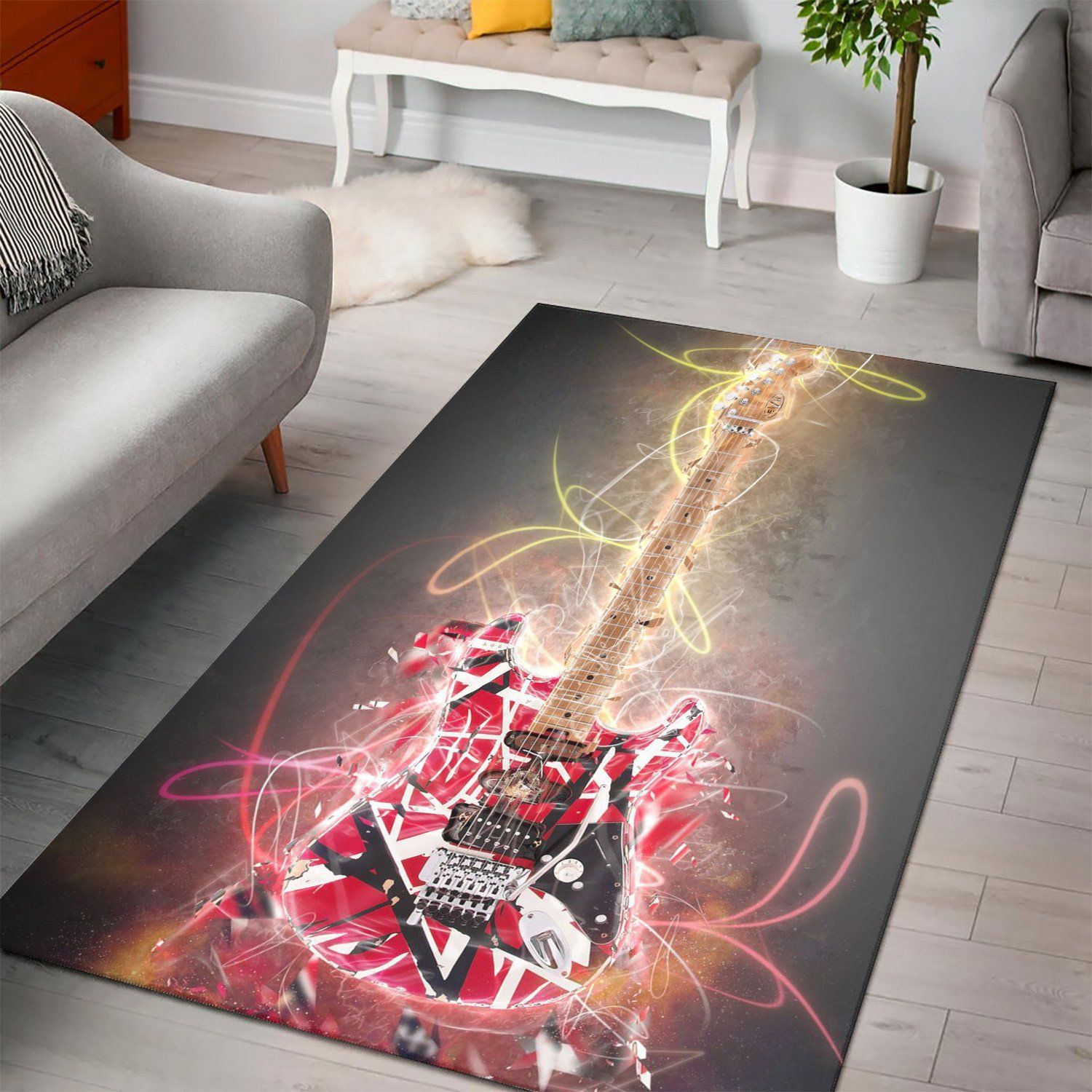 Eddie Van Halen Guitar Rug – Custom Size And Printing -  Chussin | Home Decor Easily