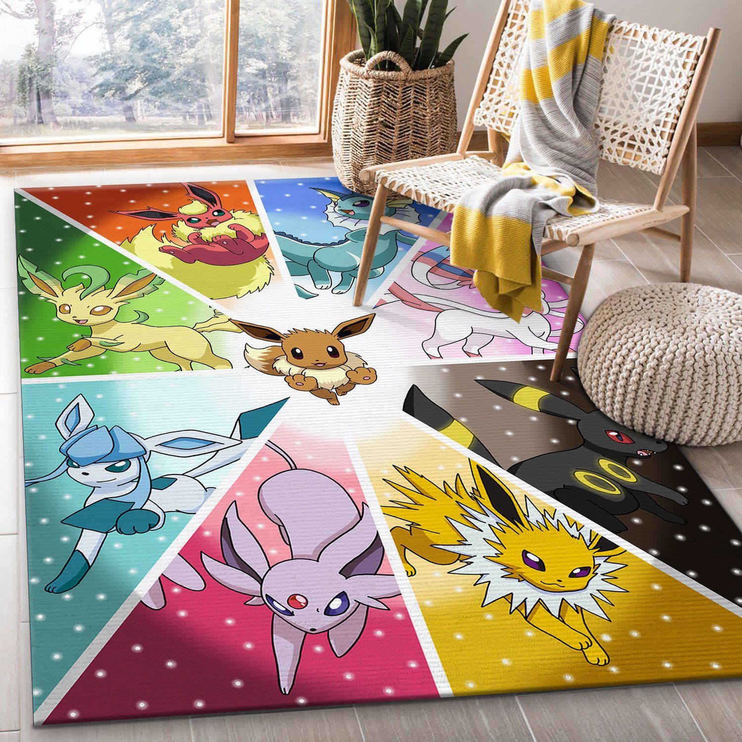 Eevee Pokemon Area Rug – Custom Size And Printing - Chussin | Home Decor Easily