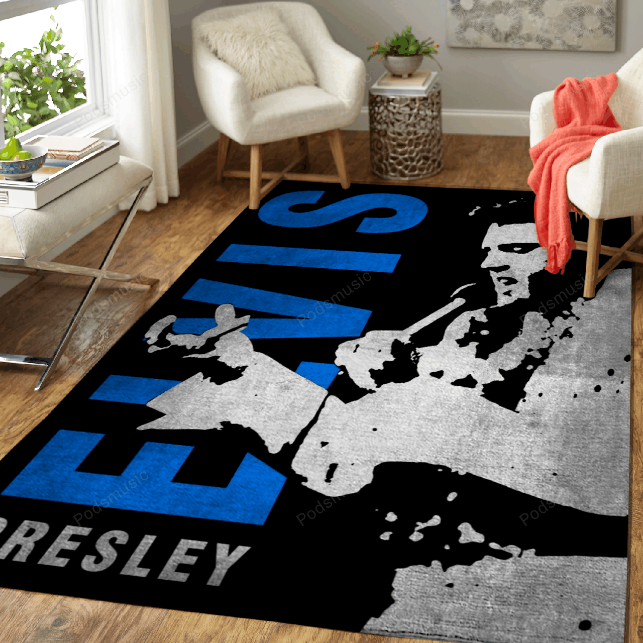 Elvis Presley All About Music Art For Fans Area Rug Regtangle Chussin | Home Decor Easily