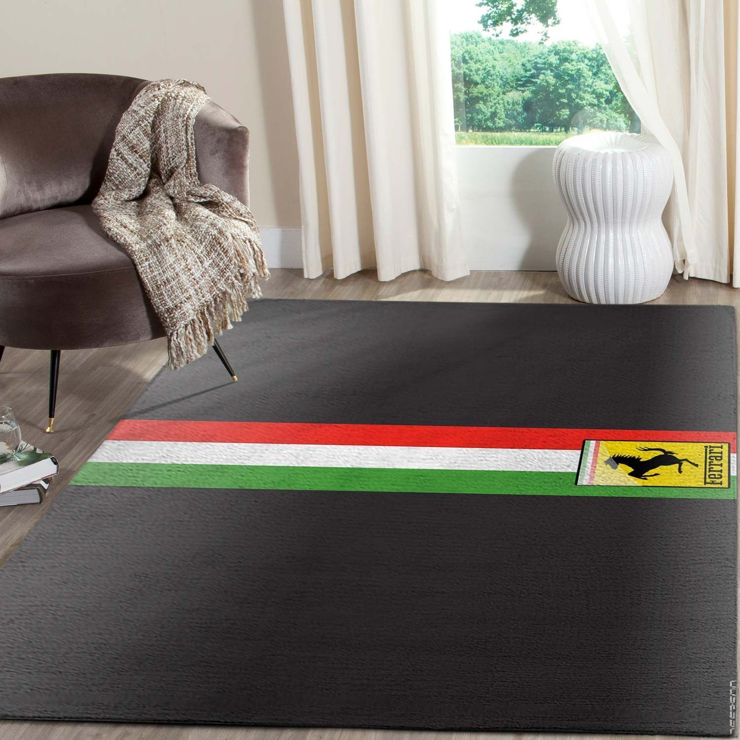 Ferrari Logo Supercars Area Fn121226 Rug Regtangle  Chussin | Home Decor Easily