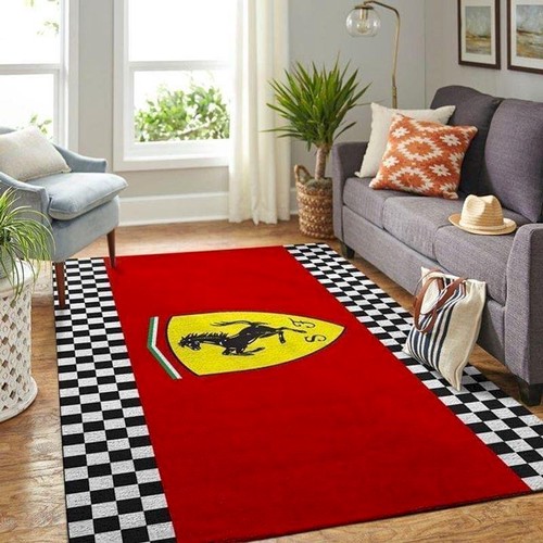 Ferrari Supercar Logo Area Rug s | Home Decor Easily