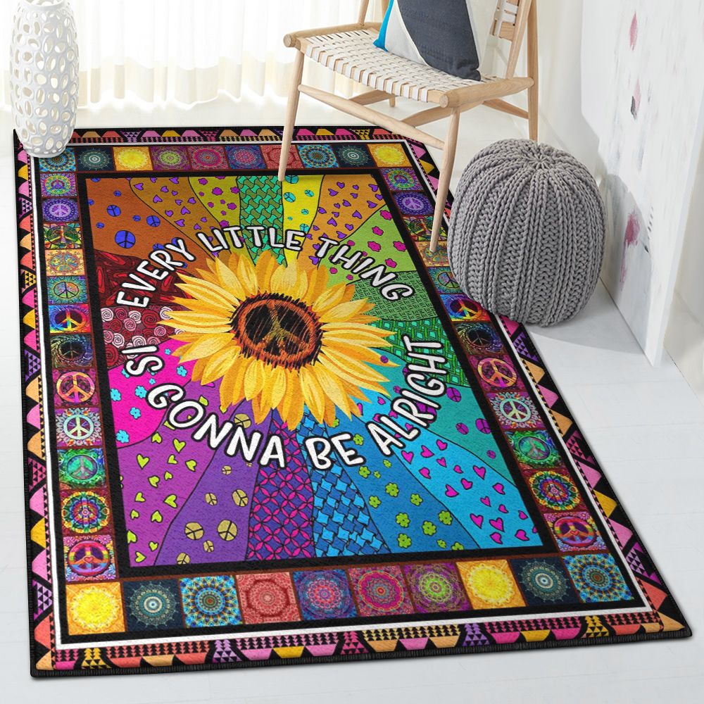 Flower s For , Hippie Sunflower Every Little Thing Gonna Be Alright Rug | Home Decor Easily