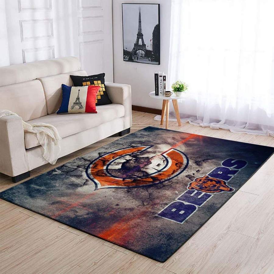 Football Team Chicago Bears Area Rug  Chussin | Home Decor Easily