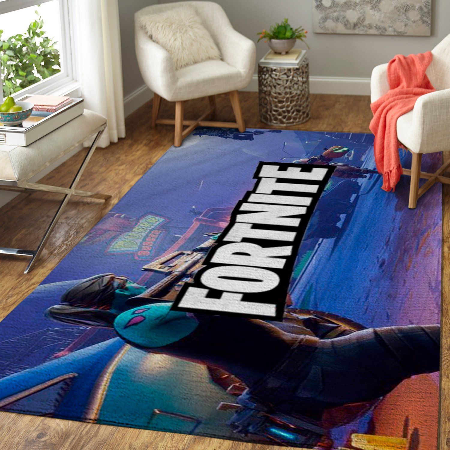 Fortnite Area Rug Video Game Gamer Regtangle V26  Chussin | Home Decor Easily