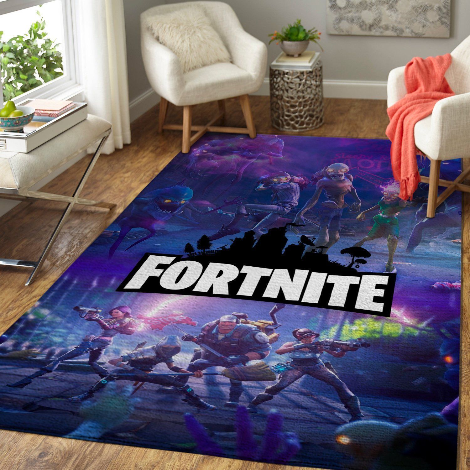 Fortnite Area Rug Video Game Gamer Regtangle V28  Chussin | Home Decor Easily