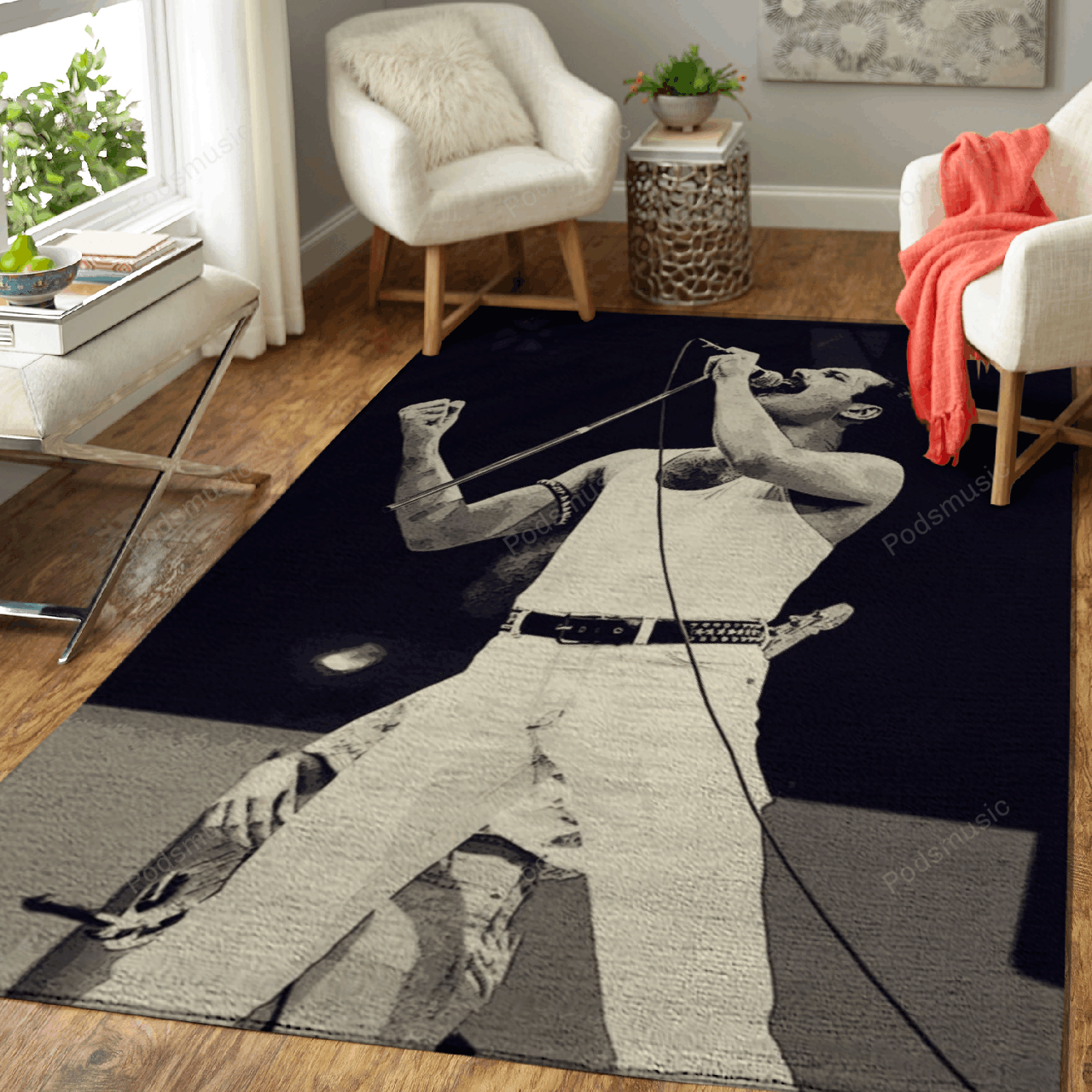 Freddie Mercury 14 Music Artist Art For Fans Area Rug Regtangle  Chussin | Home Decor Easily