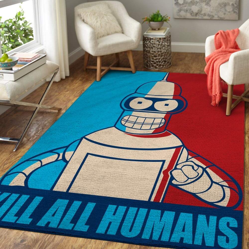 Futurama: Bender Area Rug Movie Chussin | Home Decor Easily