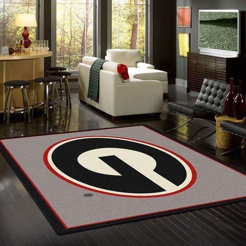 Georgia Bulldogs Area Rug Football V6682 | Home Decor Easily