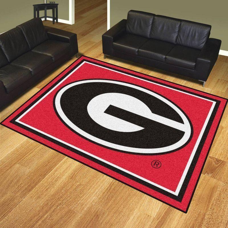 Georgia Bulldogs Area Rug Football V6684  Chussin | Home Decor Easily