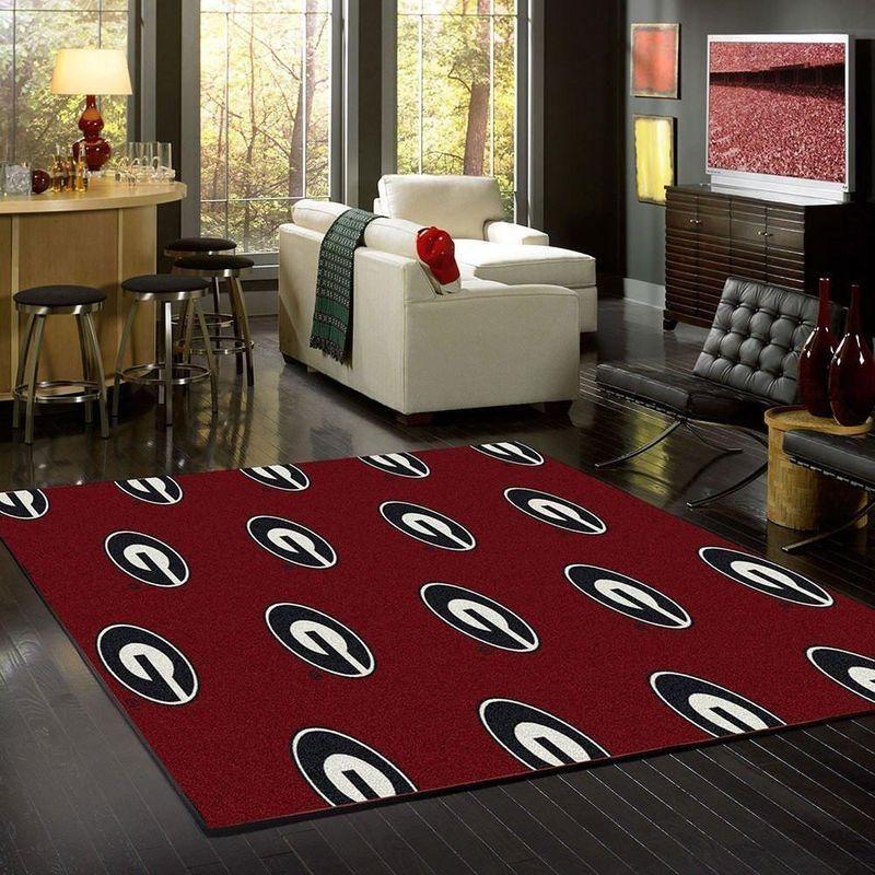 Georgia Bulldogs Area Rug Football Team Logo V5583 Chussin | Home Decor Easily