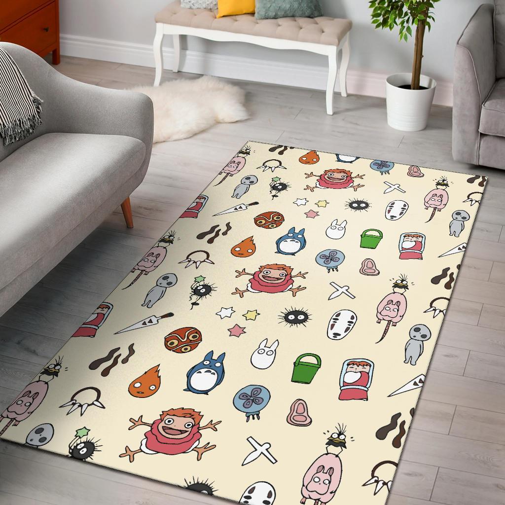 Ghibli Doodle Pattern Area Rug -  Chussin | Home Decor Easily