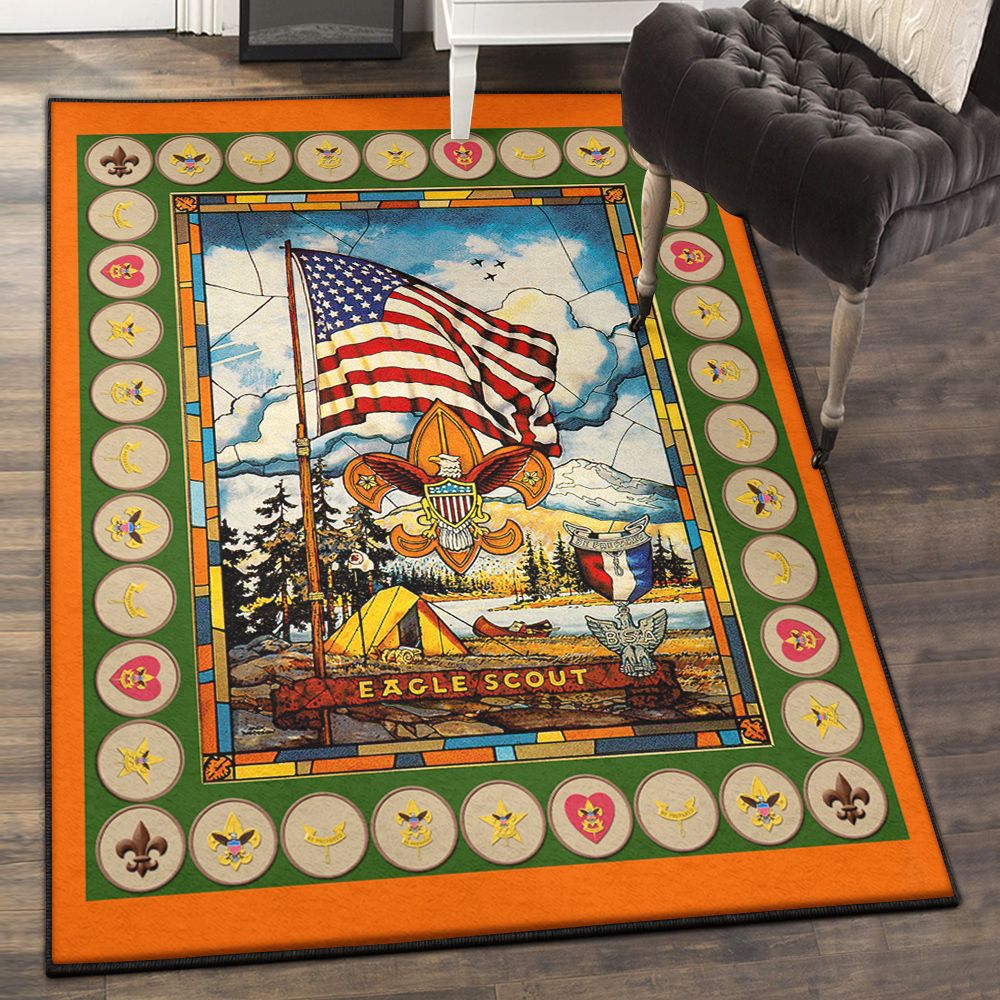 Gift For Scout Art Deco Rug, Eagle Scout Rug  Chussin | Home Decor Easily