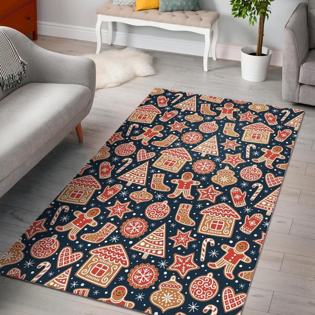 Gingerbread Man Chirstmas Pattern Print Area Rug  Chussin | Home Decor Easily