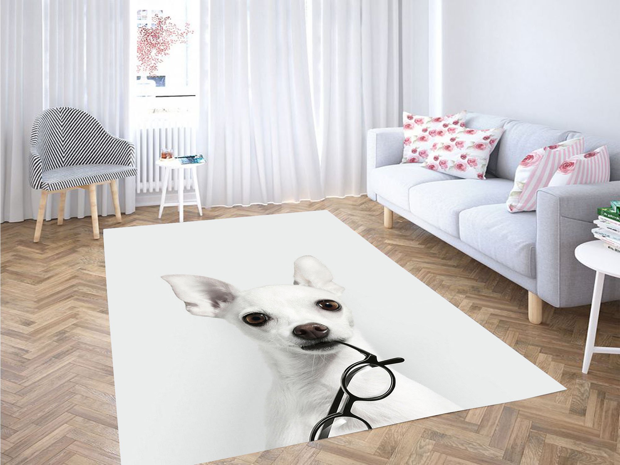 Glasses Dog Carpet Rug -  Chussin | Home Decor Easily