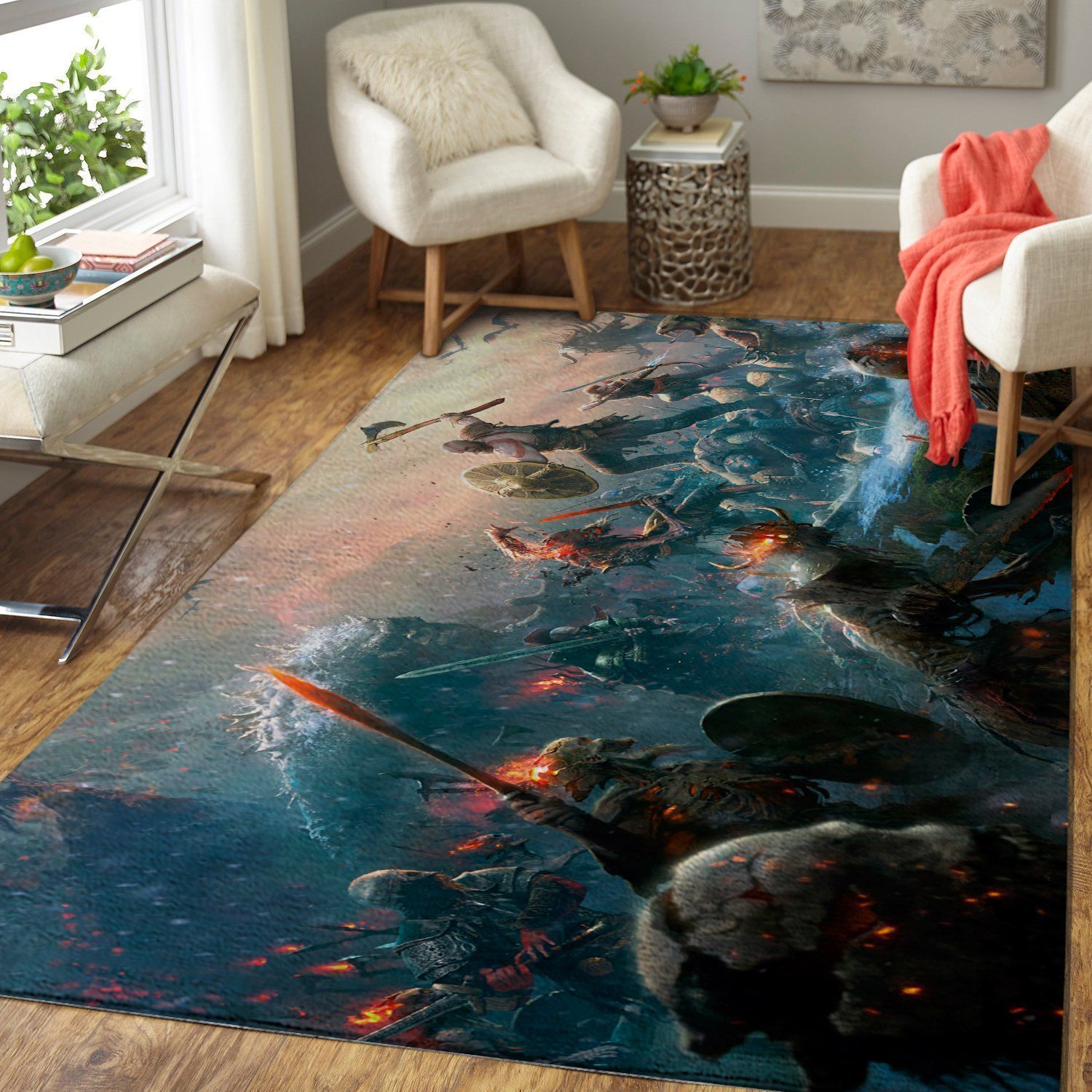 God Of War Area Rug Gaming Gamer  Chussin | Home Decor Easily