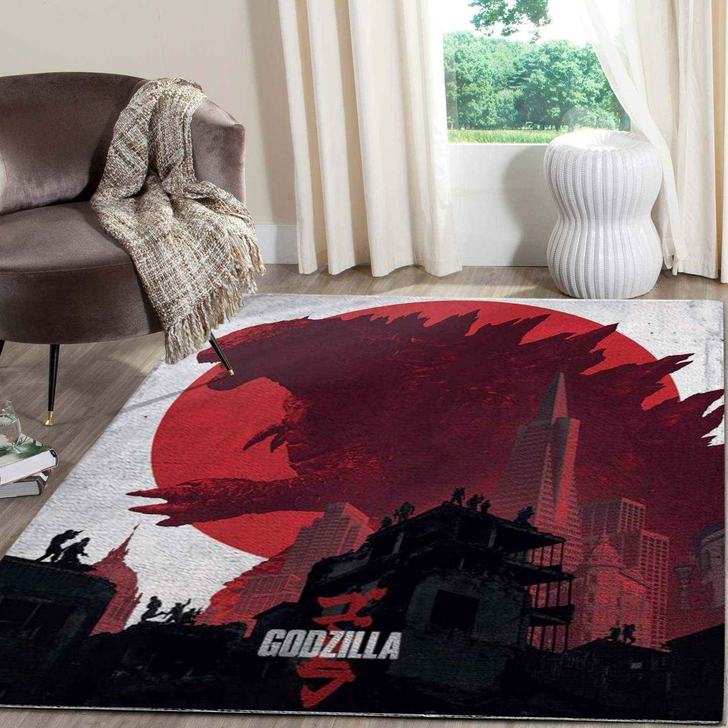 Godzilla Area Rug Christmas Gift Movie V5618  Chussin | Home Decor Easily
