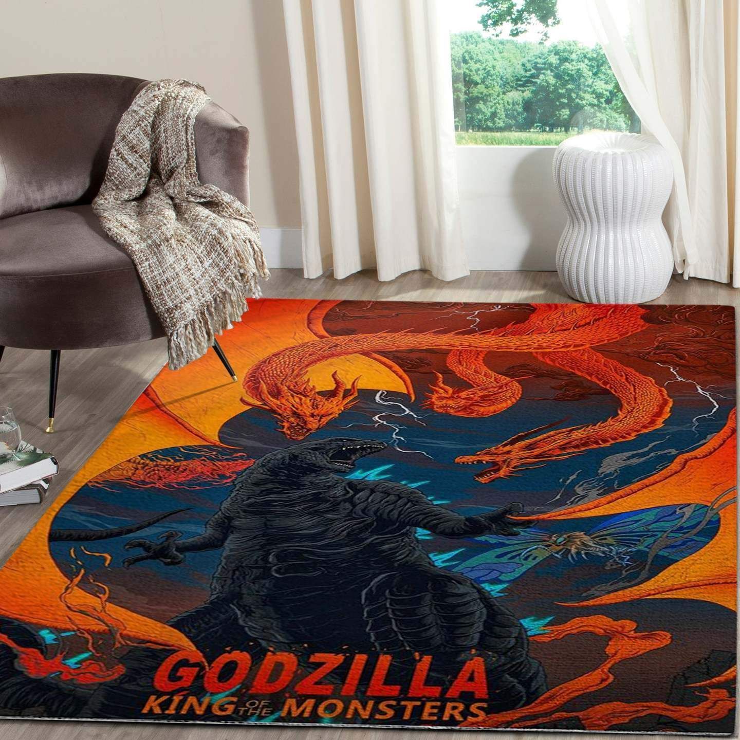 Godzilla Area Rug Christmas Gift Movie V5619  Chussin | Home Decor Easily