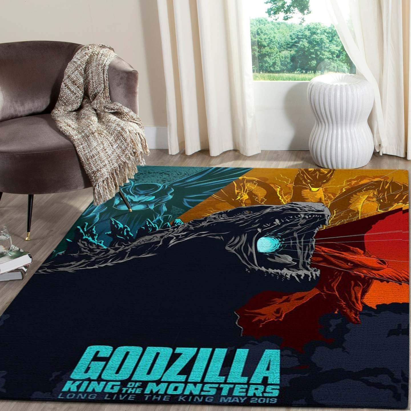 Godzilla Area Rug Christmas Gift Movie V5620  Chussin | Home Decor Easily