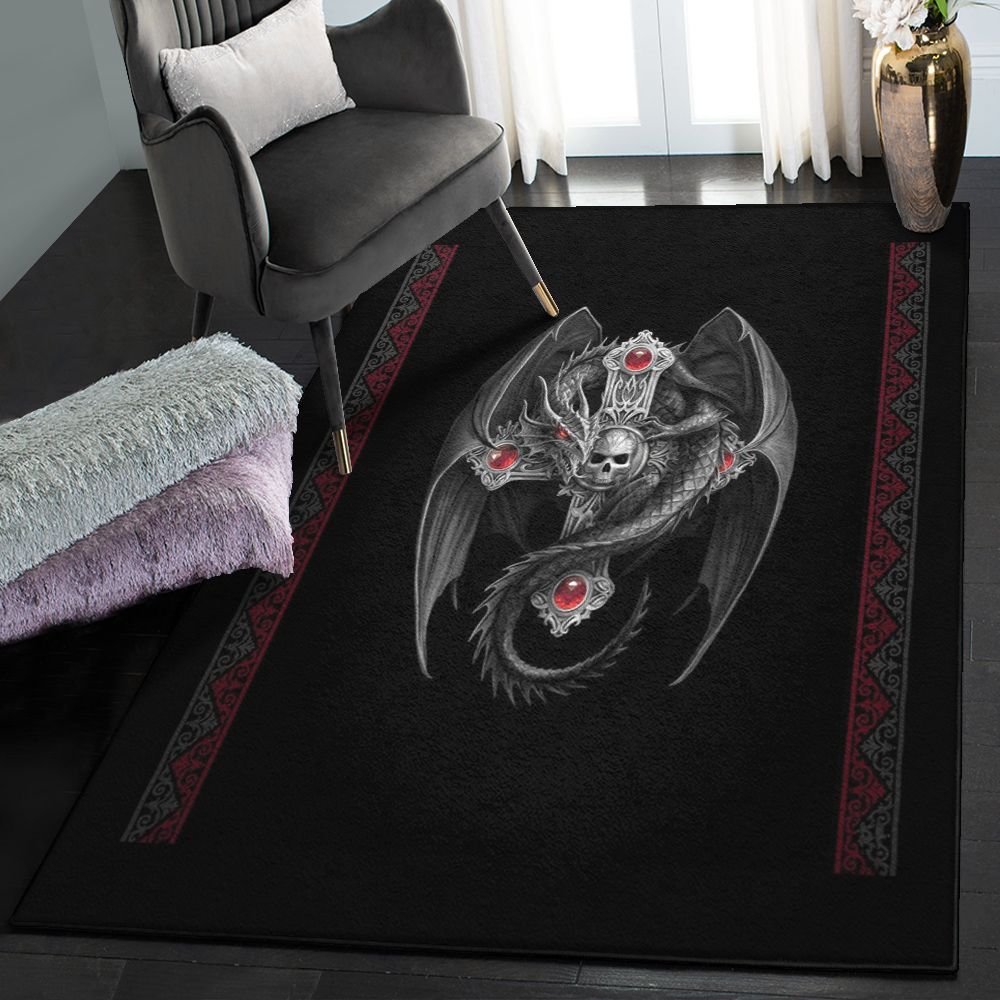 Gothic Style Modern Area Rugs, Gothic Dragon GS CL Rug  Chussin | Home Decor Easily