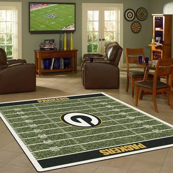 Green Bay Packers Rug Football | Home Decor Easily