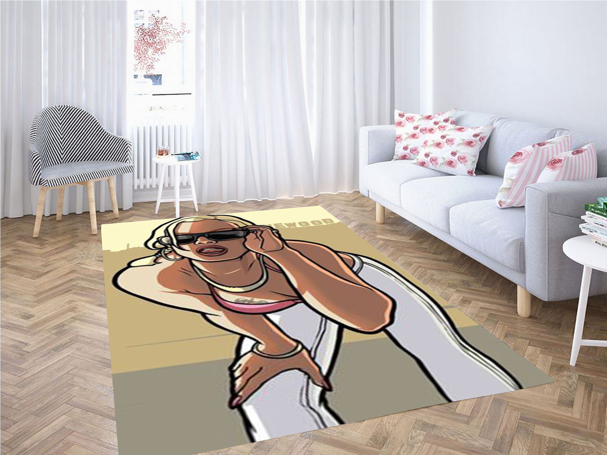 Gta San Andreas Girl Carpet Rug -  Chussin | Home Decor Easily