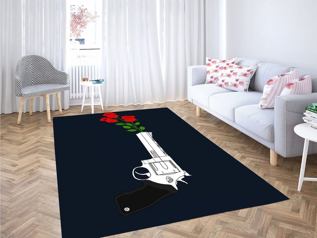 Guns And Roses Living Room Modern Carpet Rug -  Chussin | Home Decor Easily