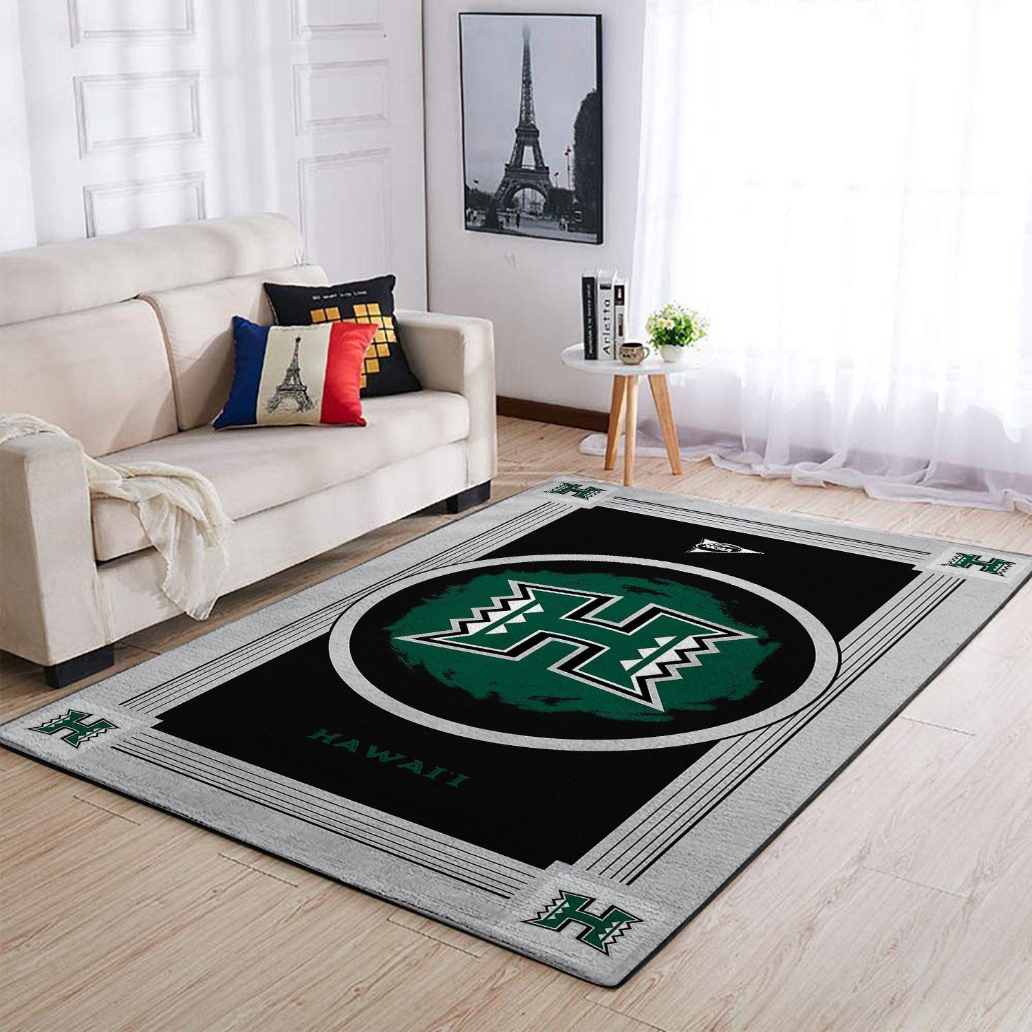 Hawaii Rainbow Warriors Ncaa Area Rugs Team Logo  Chussin | Home Decor Easily