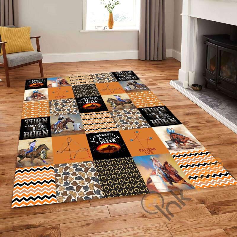 Horse Lavender Background Turn And Burn Riding Lover Gift Farm Gifts Living Room Bedroom Rug -  Chussin | Home Decor Easily